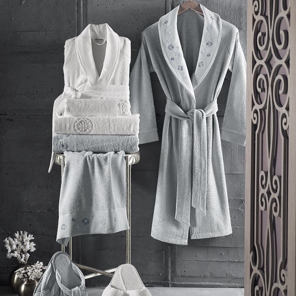 Artemisia Aile Bambu Bornoz Set (M-L/L-XL)-Mint & Beyaz